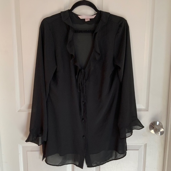 VICTORIA’S SECRET BLACK RUFFLE TOP SIZE M - Picture 9 of 9